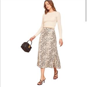 Reformation Bae Midi Skirt - Rattlesnake